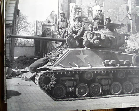 black tank soldiers